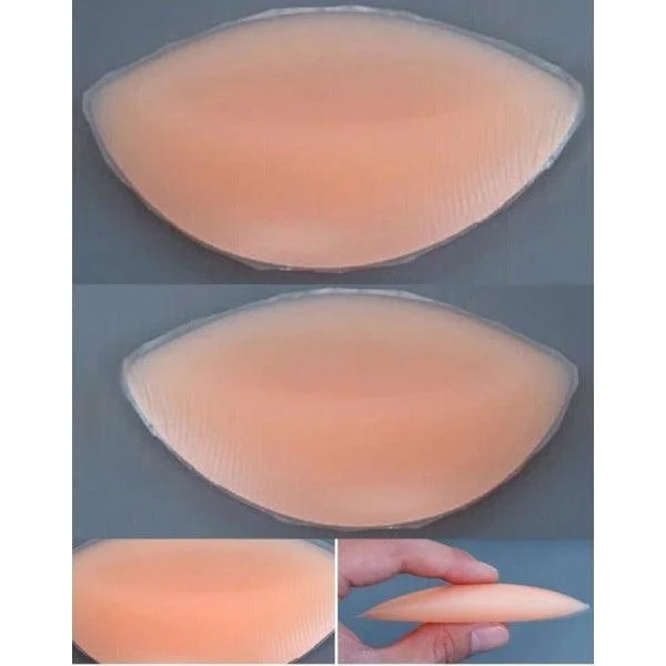 Silicone Bra Inserts | Silicone Elliptical Shaped Breast Enhancers -Nude | Silicone Breast Enhancers Adjustable Fit Bra