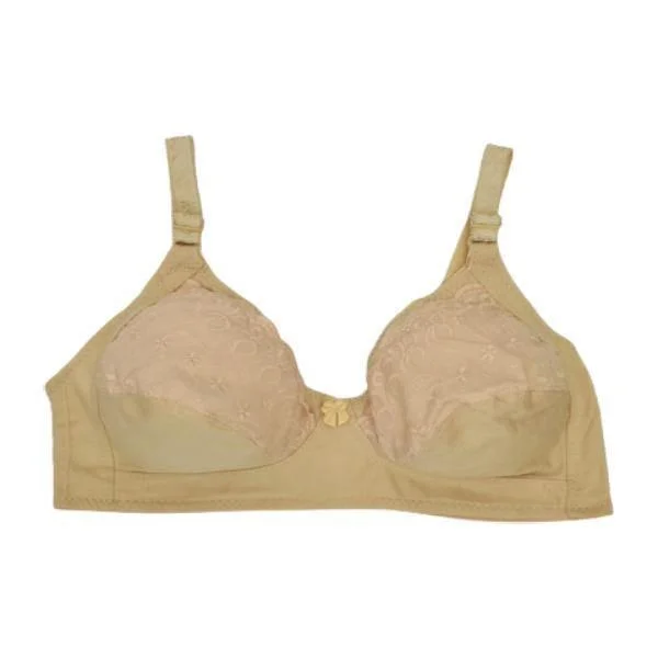 Soft Embroided Everyday Plus Size Bra D-Cup Bra For Women Elegant Satin Bralette