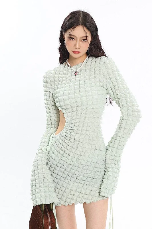 Soft Girl Cut Out Mini Dress Cozy Wraparound Mini Dress
