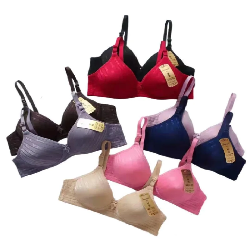 Soft Padded Push-Up Bra with Adjustable Straps Multi Floral Lines Latest Solid Padded Bra For Women Smooth Stretch Bra