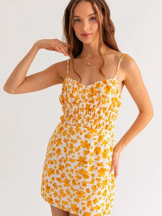 The Sweet Life Ruched Mini Dress Comfortable Smocked Mini Dress