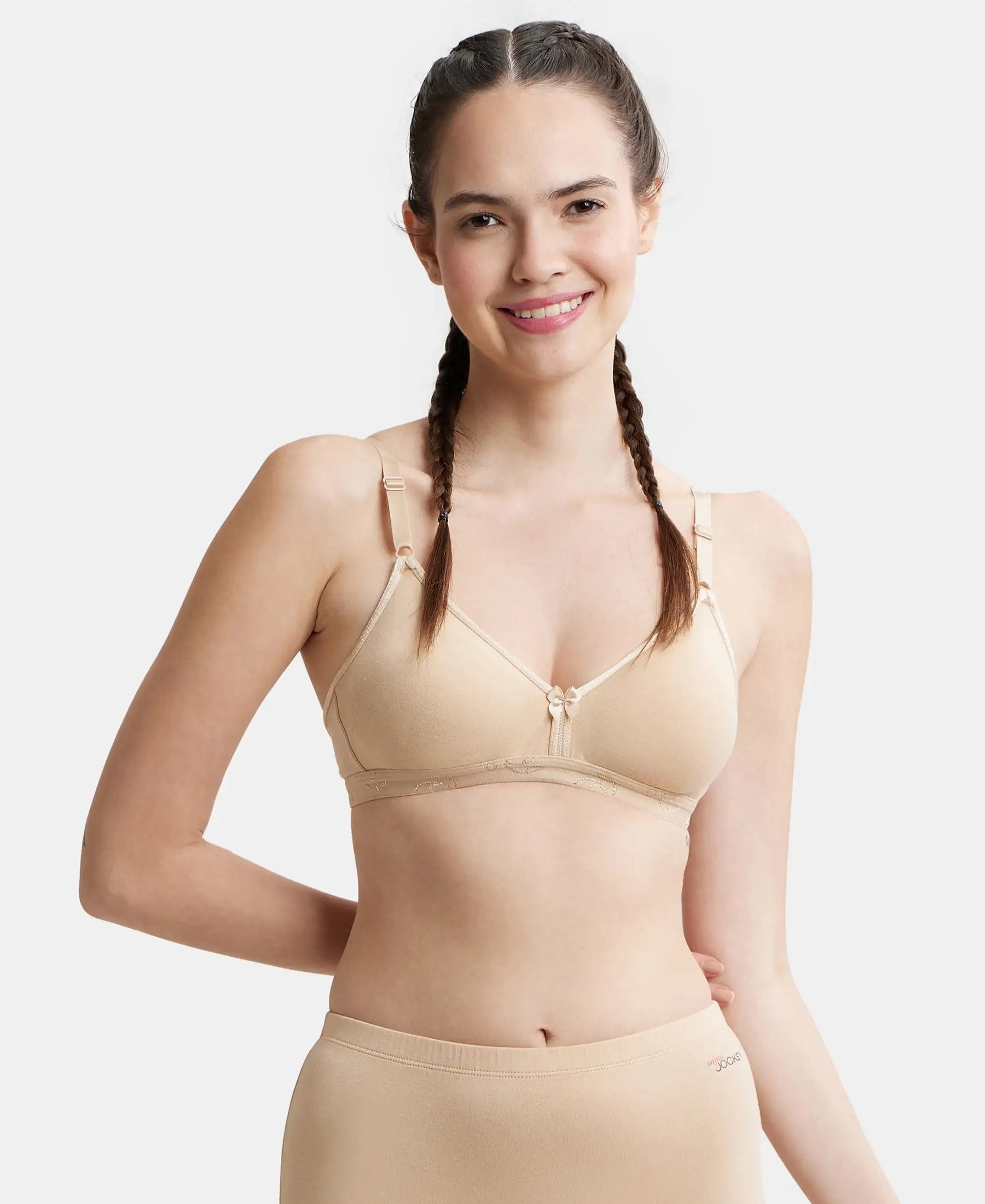 Wirefree Non Padded Super Combed Cotton Elastane Stretch Everyday Bra with Ultrasoft and Durable Underband - Skin Sports Support Bra Wirefree Non Padded Super Combed Cotton Elastane Stretch Everyday Bra with Ultrasoft and Durable Underband - Skin Sports Support Bra