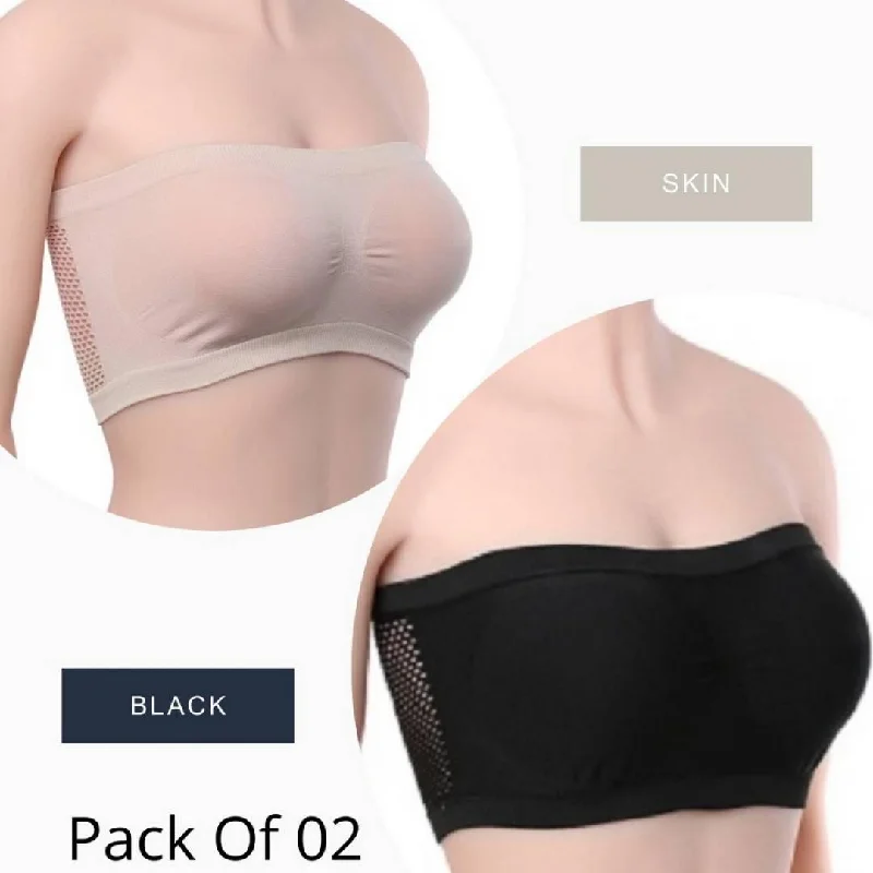 Women Breathable Strapless non padded Bra Tube Top Strapless Boob Bandeau Seamless Casual Bra Supportive Cotton Bra