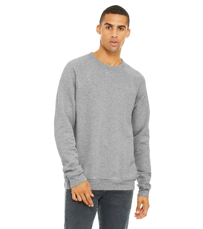 Bella + Canvas Unisex Sponge Fleece Crew Neck Sweatshirt Athletic Heather Hoodie with Neon Bright Vibrant