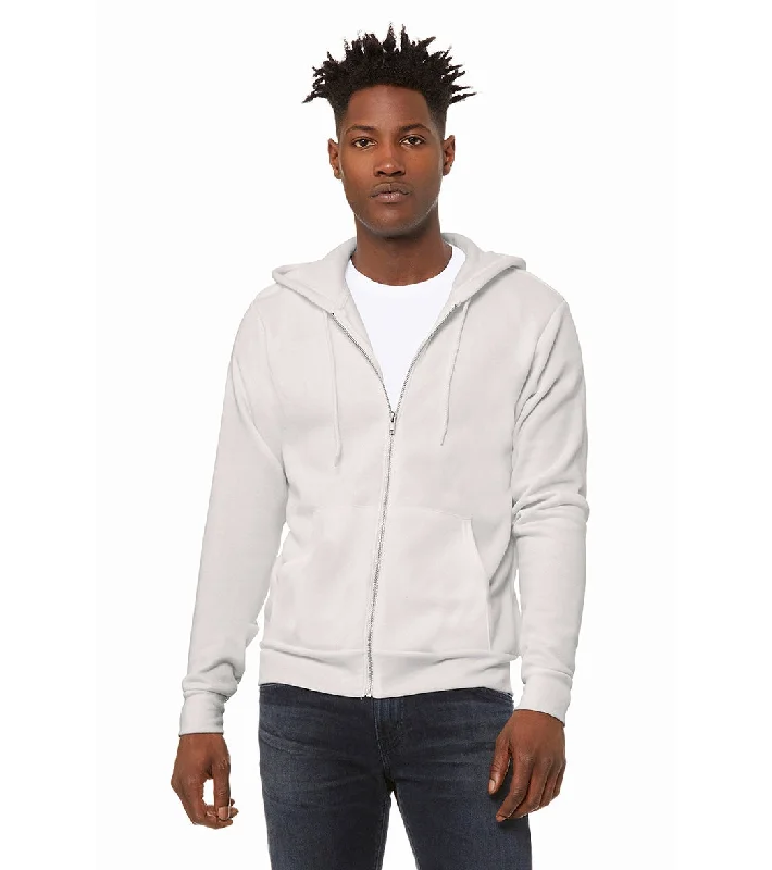 Bella + Canvas Unisex Sponge Fleece Full-Zip Hooded Sweatshirt Vintage White Hoodie with Full-Zip Functional Layering
