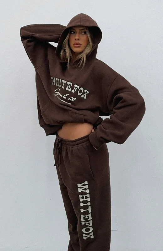 Capsule 9 Catch A Vibe Oversized Hoodie Espresso Hoodie with Rhinestones Sparkly Elegant