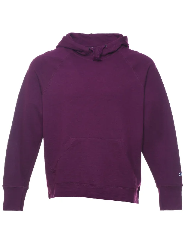 Champion Plum Hooded Sweatshirt - L Hoodie with Magnetic Closure Innovative Modern