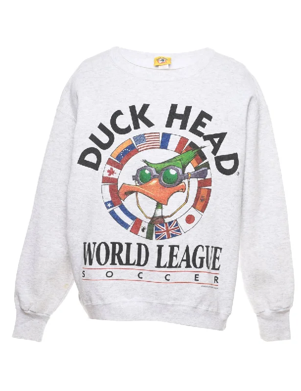 Duck Head World League Sports Sweatshirt - XL Hoodie with Stripes Bold Sporty