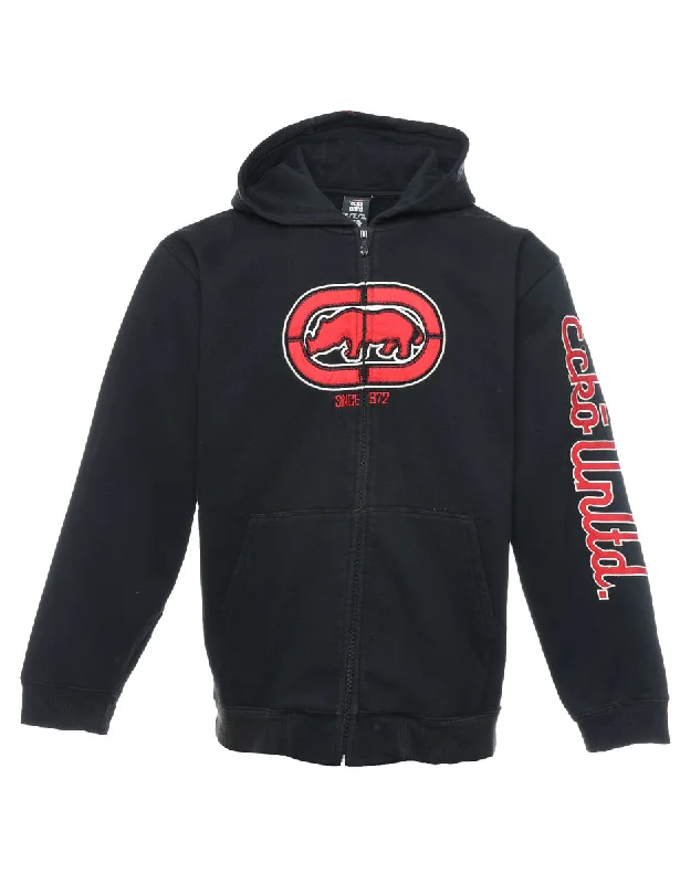 Ecko Unltd. Black & Red Printed Hoodie - XL Hoodie with Pastel Soft Subtle