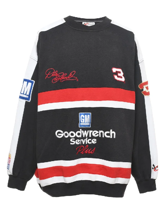 Embroidered Black, Red & White Chase Authentics Sweatshirt - XXL Hoodie with Magnetic Closure Innovative Modern