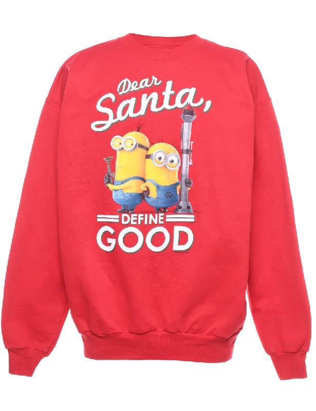 Festive Season Christmas Sweatshirt - L Hoodie with Elastic Waist Stretchable Comfortable