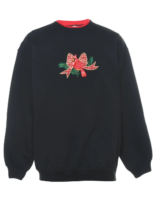 Festive Season Christmas Sweatshirt - M Hoodie with Lace Feminine Delicate