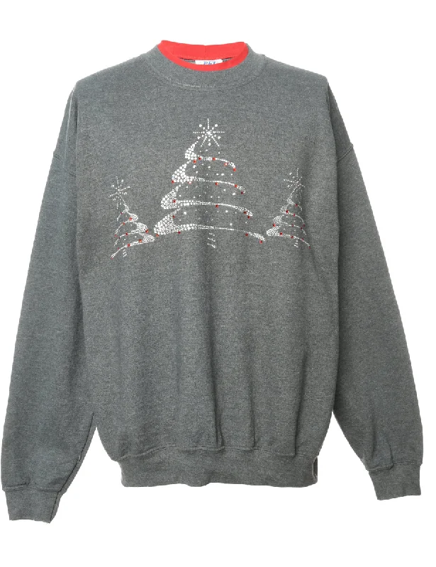 Festive Season Christmas Sweatshirt - S Hoodie with Slim Fit Tailored Modern