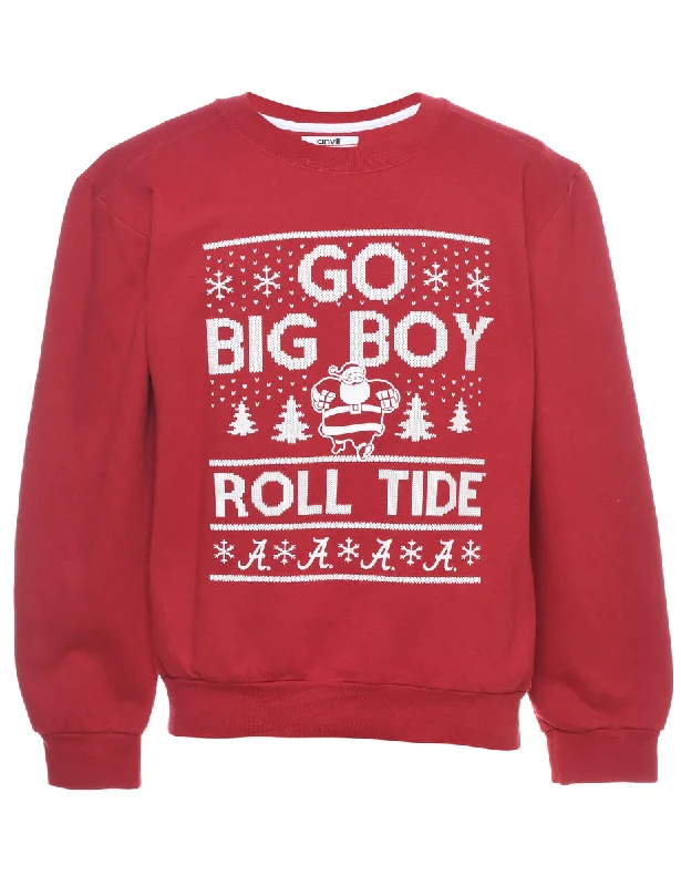 Festive Season Christmas Sweatshirt - S Hoodie with Set-In Sleeves Structured Classic