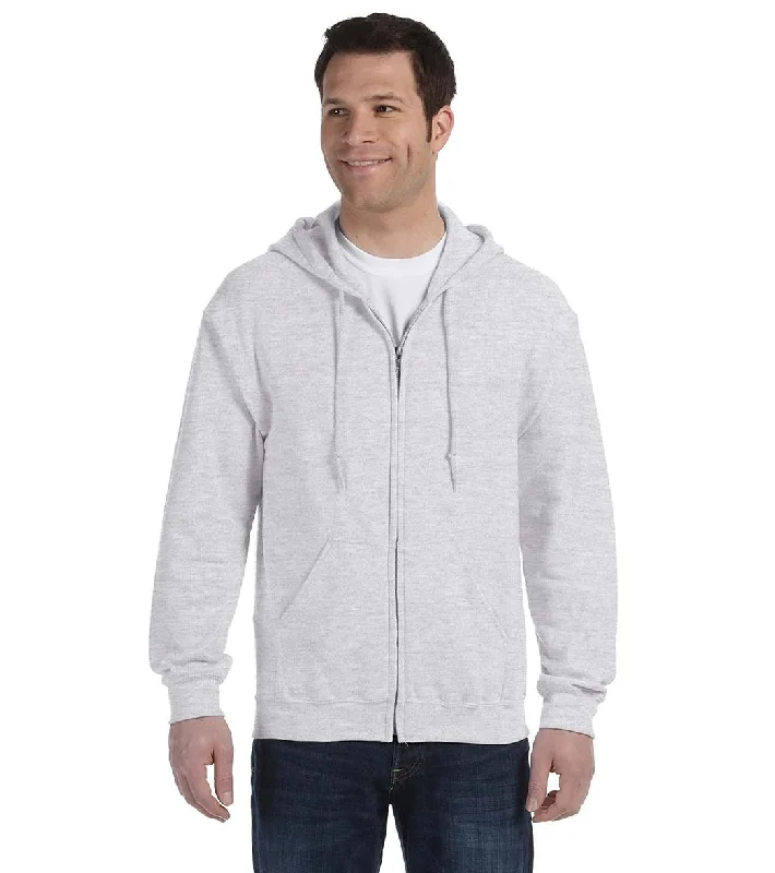Gildan Unisex Heavy Blend Full-Zip Hooded Sweatshirt Ash Hoodie with Logo Branding Identity