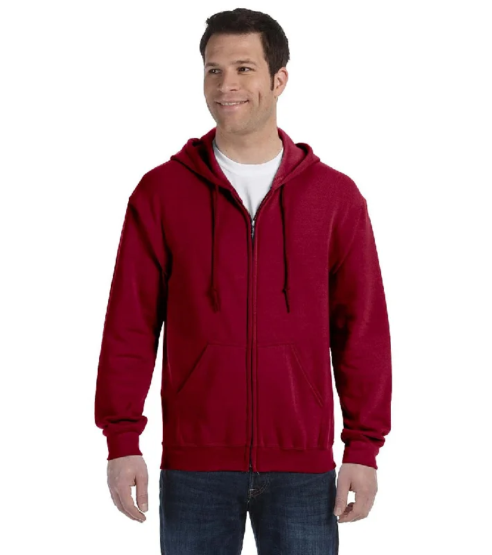 Gildan Unisex Heavy Blend Full-Zip Hooded Sweatshirt Cardinal Red Hoodie with Zipper Versatile Modern