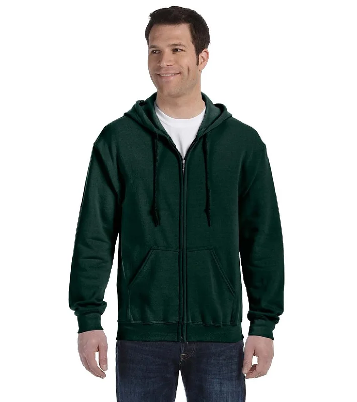 Gildan Unisex Heavy Blend Full-Zip Hooded Sweatshirt Forest Green Hoodie Jacket Zipper Layering