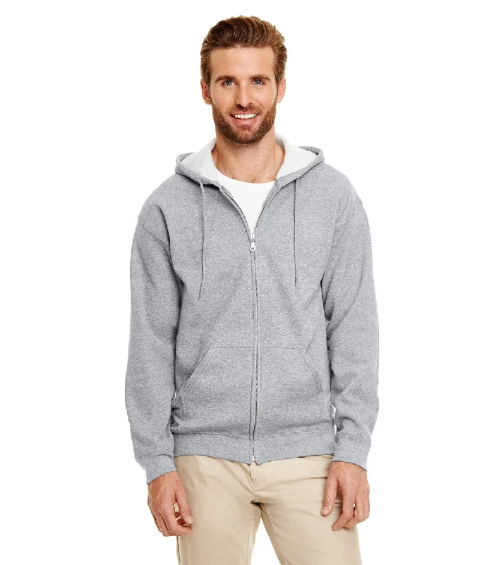 Gildan Unisex Heavy Blend Full-Zip Hooded Sweatshirt Graphite Heather Hoodie with Hood Adjustable Protection