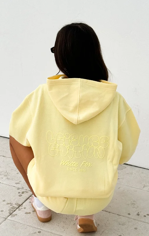 Leisure Edition Oversized Hoodie Lemon Hoodie with Ribbed Cuffs Snug Fit Comfort