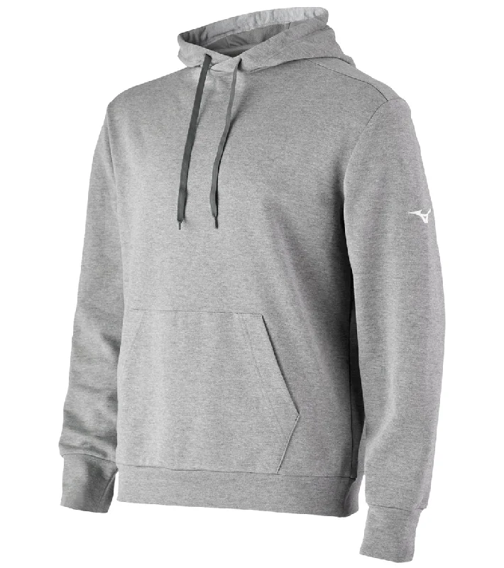 Mizuno Unisex Challenger Hoodie Heathered Grey Hoodie with Hem Lace Feminine Delicate