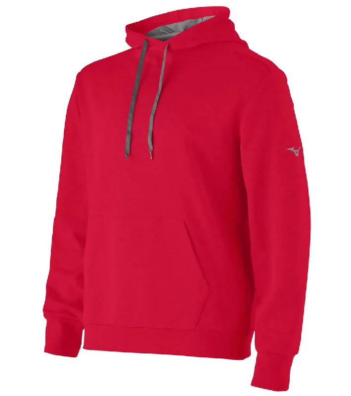 Mizuno Unisex Challenger Hoodie Red Hoodie with Hem Embroidery Detailed Premium
