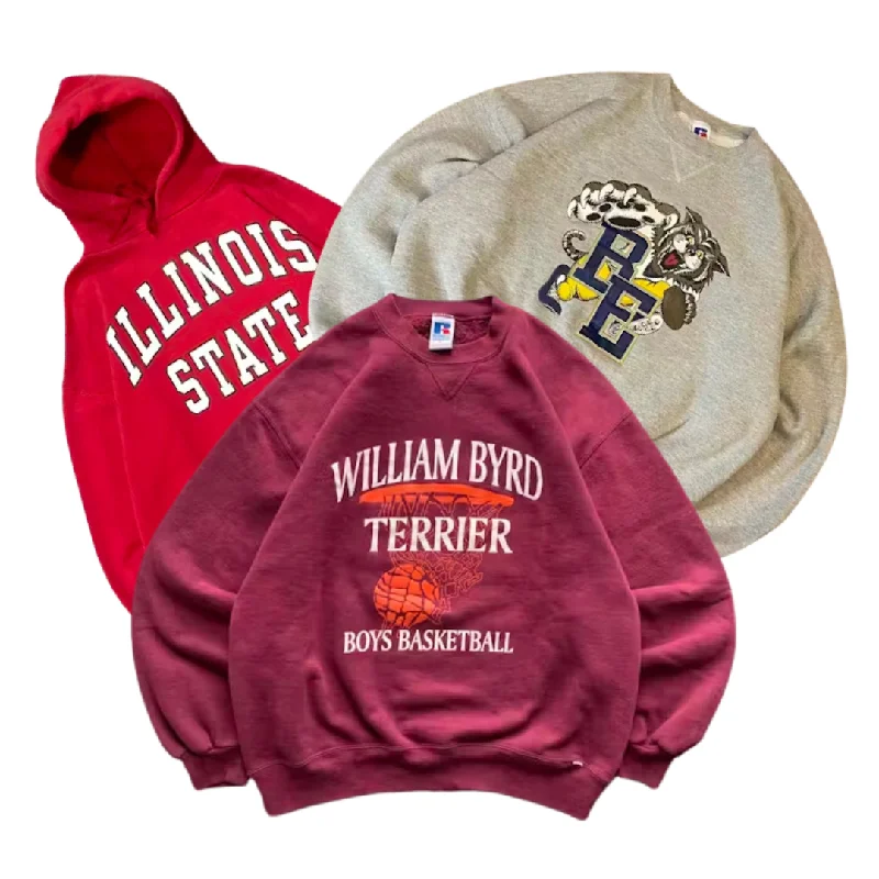 50x RUSSELL EMBROIDERED/PRINTED SWEATSHIRTS Hoodie with Velcro Closure Adjustable Secure