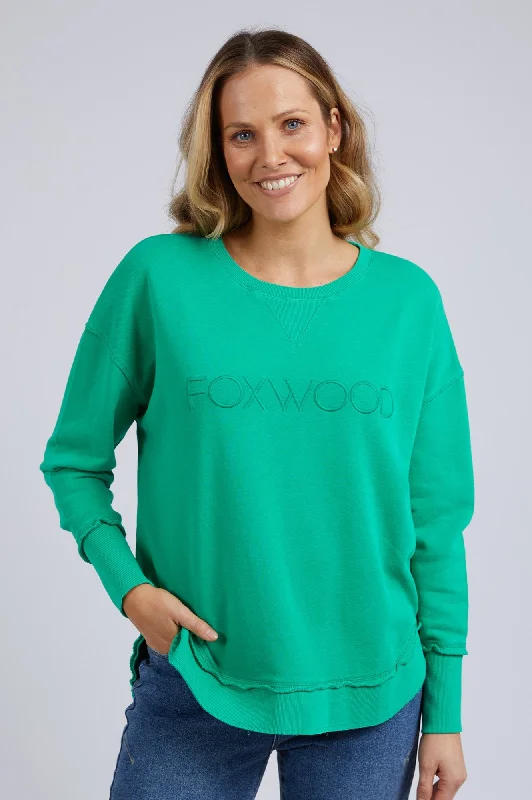 Simplified Sweatshirt - Bright Green Hoodie with Stripes Bold Sporty