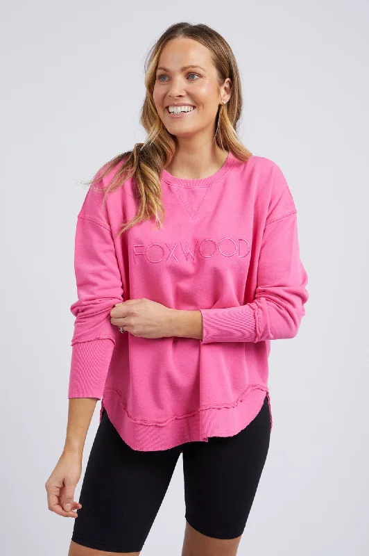 Simplified Sweatshirt - Bright  Pink  (Pre order) Hoodie with Mesh Breathable Sporty
