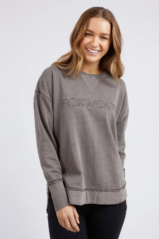 Simplified Sweatshirt - Brown Hoodie with Applique Textured Unique