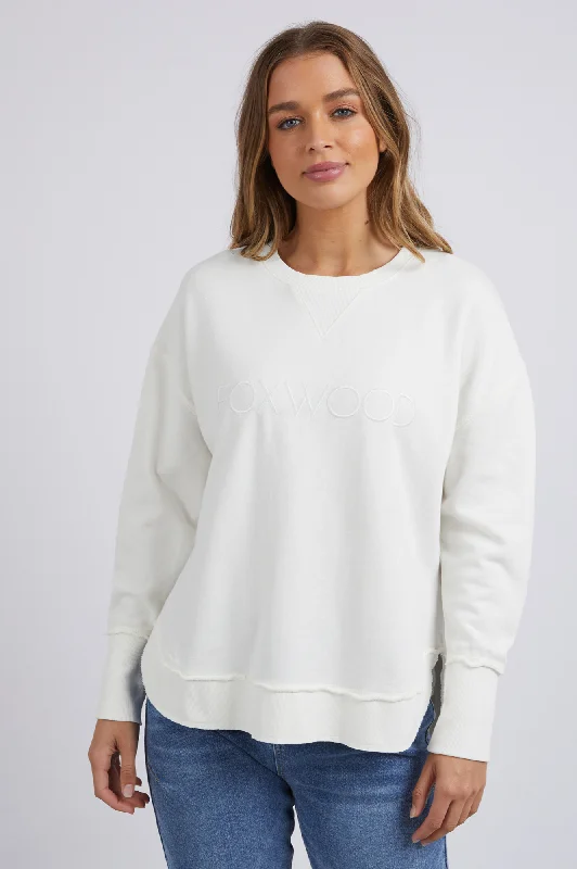 Simplified Sweatshirt - Ecru Hoodie with Fur Luxurious Winter