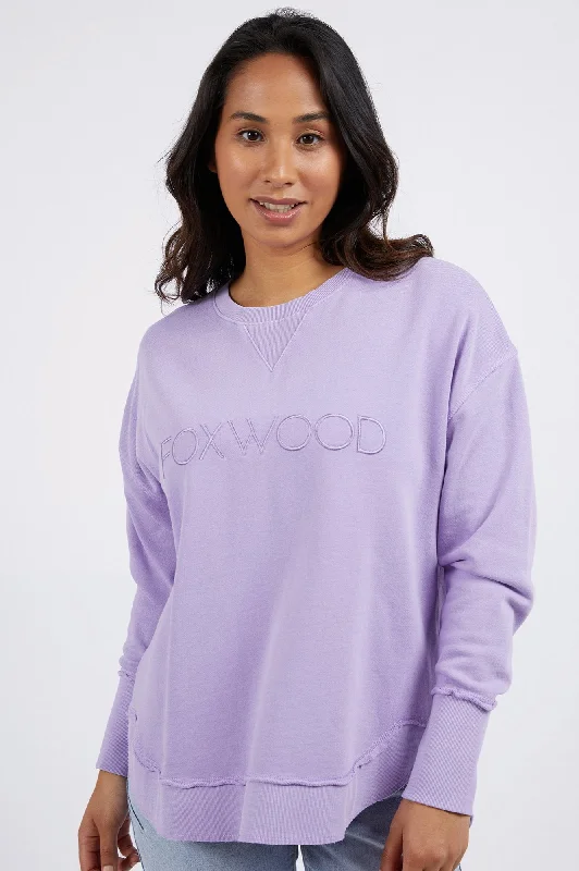 Simplified Sweatshirt - Lavender Hoodie with Typography Text Message
