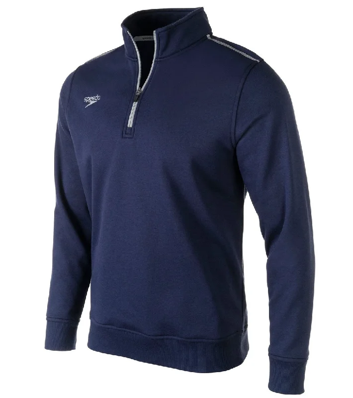 Speedo Unisex 1/4 Zip Long Sleeve Sweatshirt Speedo Navy Hoodie with Elastic Waist Stretchable Comfortable