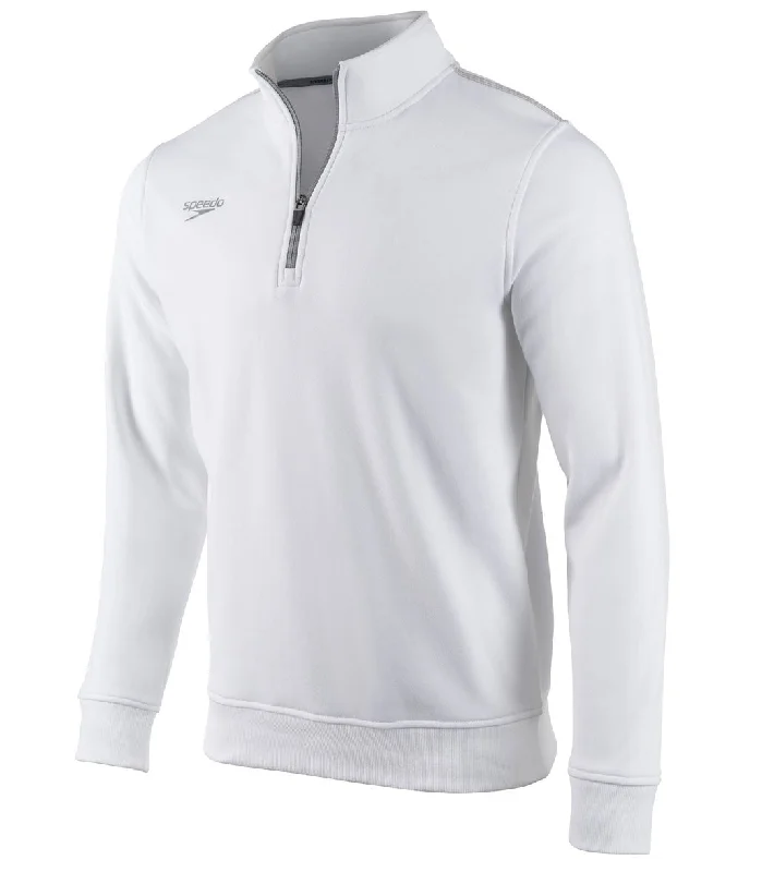 Speedo Unisex 1/4 Zip Long Sleeve Sweatshirt White Hoodie with Tied Waist Feminine Flattering