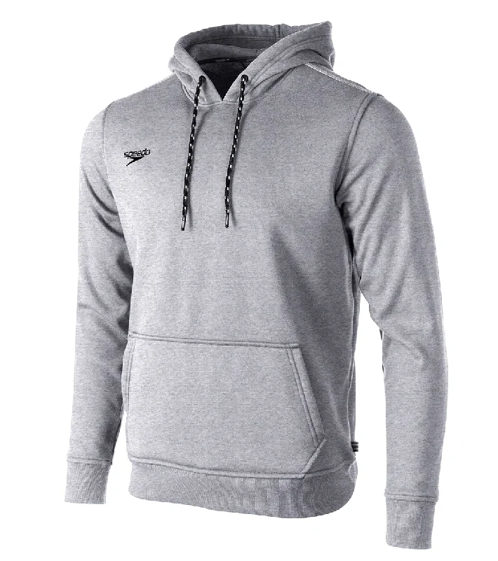 Speedo Unisex Long Sleeve Hooded Sweatshirt Medium Heather Grey Hoodie with Hem Raw Edge Edgy Unfinished