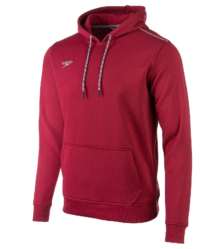 Speedo Unisex Long Sleeve Hooded Sweatshirt Speedo Maroon Hoodie with Hem Embroidery Detailed Premium