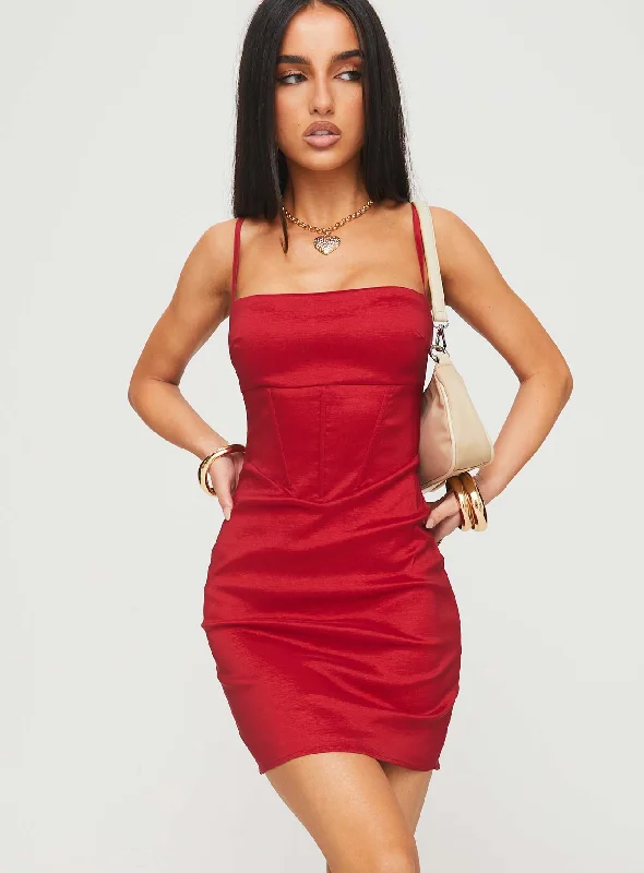 Warrander Mini Dress Red Chic Sleeveless Mini Dress