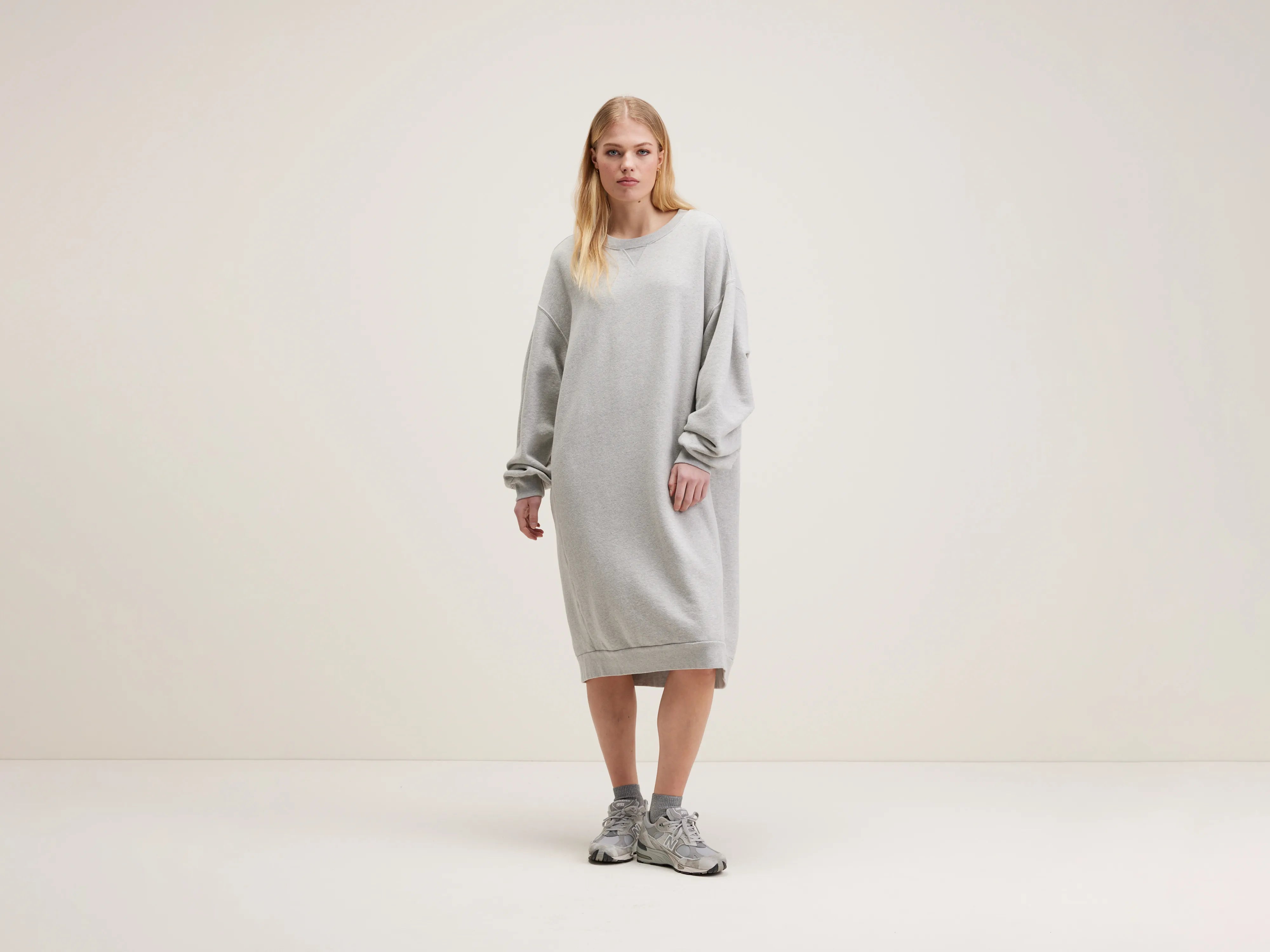 Vrizzie sweatshirt dress (242 / W / H. GREY) Hoodie with Toggle Buttons Decorative Unique