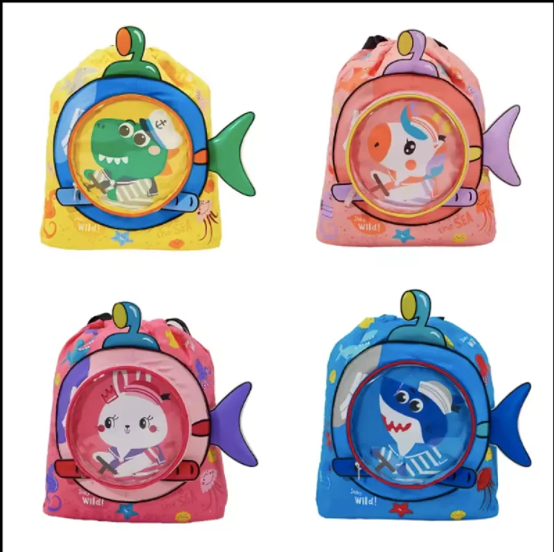 Children's swimming bag portable storage bag cute cartoon Waterproof Backpack Mesh Swimsuit Top