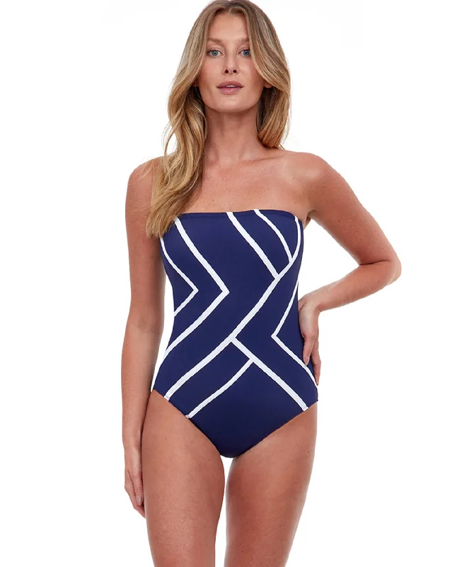 Gottex Essentials Mirage Bandeau One Piece Swimsuit Tie-Back Swimwear
