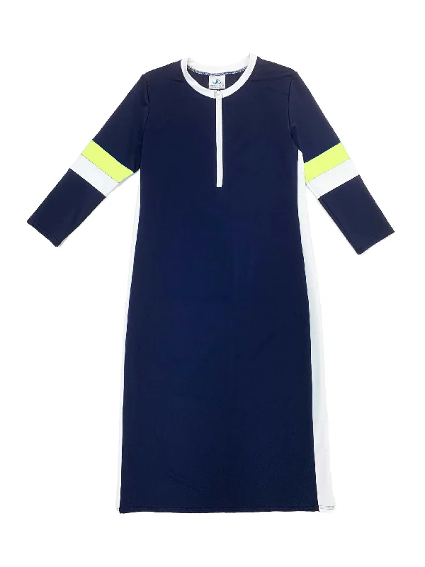 Navy Varsity Swim Dress Sexy Monokini Swimsuit