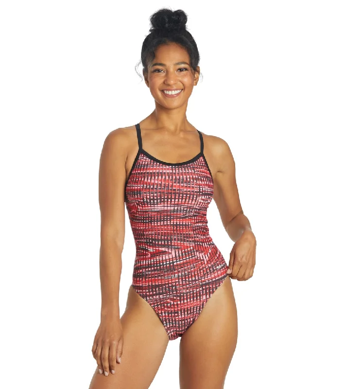 Sporti Drift Thin Strap One Piece Swimsuit Red Classic One-Piece