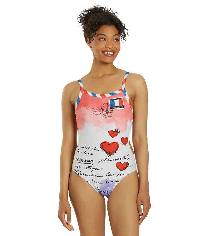 Sporti Paris Love Letters Thin Strap One Piece Swimsuit (22-44) Two-Piece Beachwear