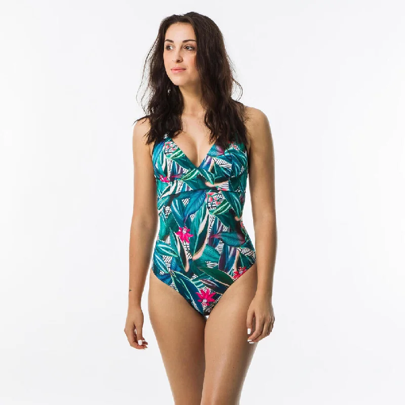 Women's surfing one-piece swimsuit with double-adjustable back BEA PAGI Classic Swimsuit Design