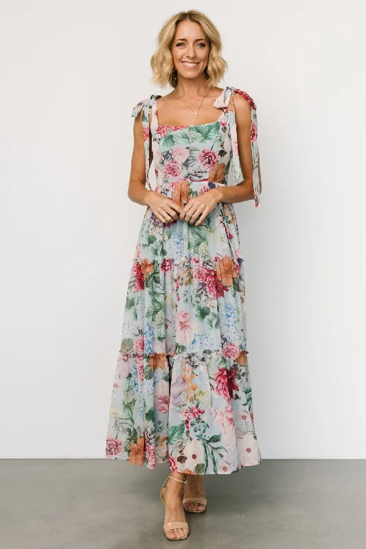 Anita Maxi Dress | Light Blue Multi Floral Comfortable Flowy Maxi Dress