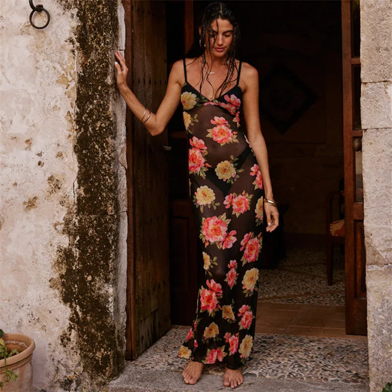 FashionSierra - Fairy Grunge Spaghetti Strap Backless Cocktail Beach Streetwear Maxi Dress Fashionable Asymmetrical Maxi Dress