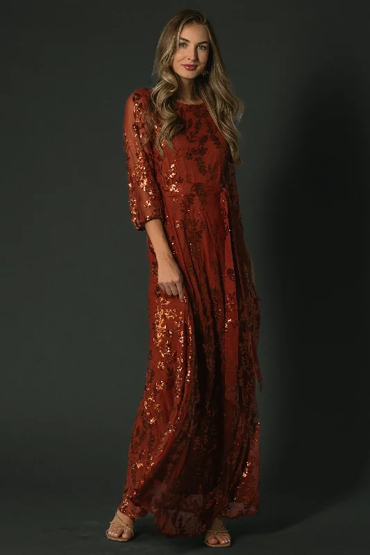 Destiny Sequin Maxi Dress | Cinnamon Comfortable Bohemian Maxi Dress