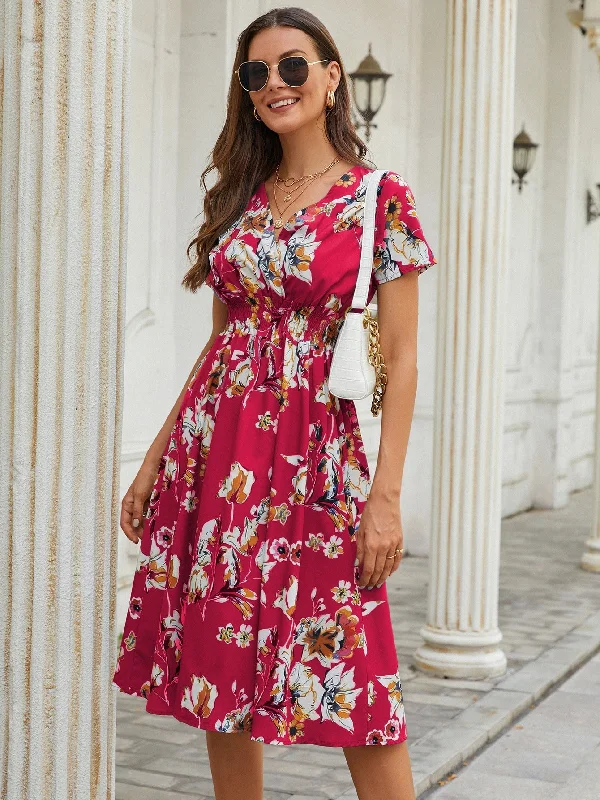 Dynamite Floral Tiered Maxi Dress Stylish Button-Up Maxi Dress