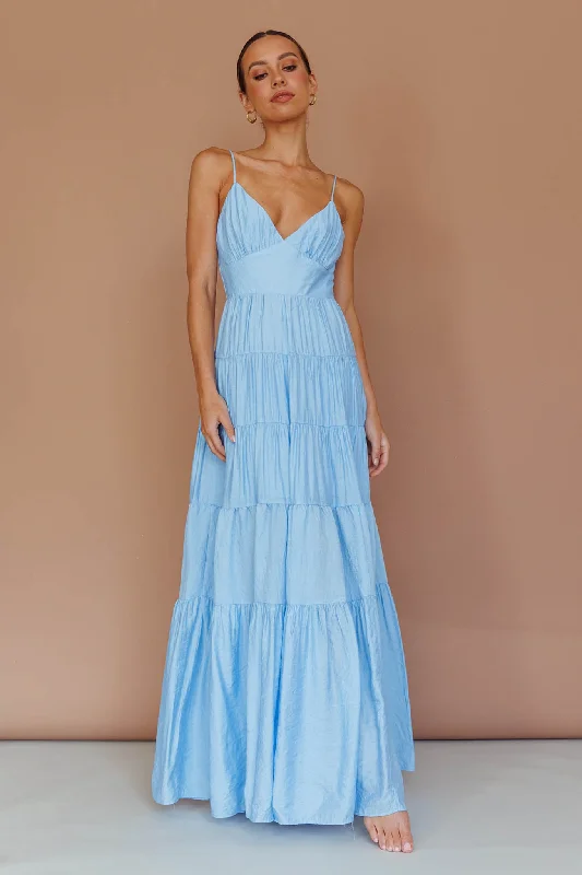 Main Attraction Cami Strap Maxi Dress Blue Cozy Ribbed Maxi Dress