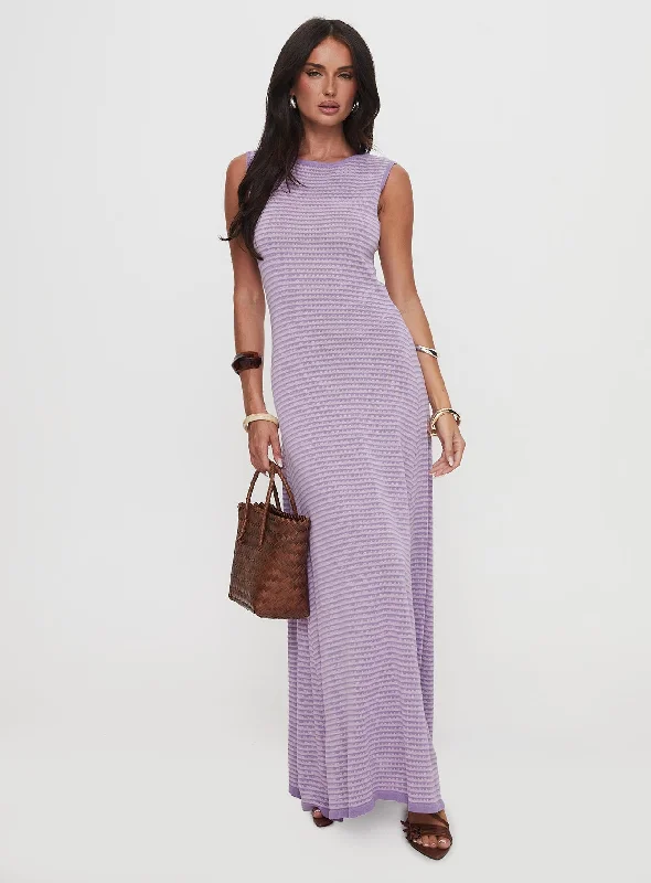 Tavison Maxi Dress Purple Elegant Silk Maxi Dress