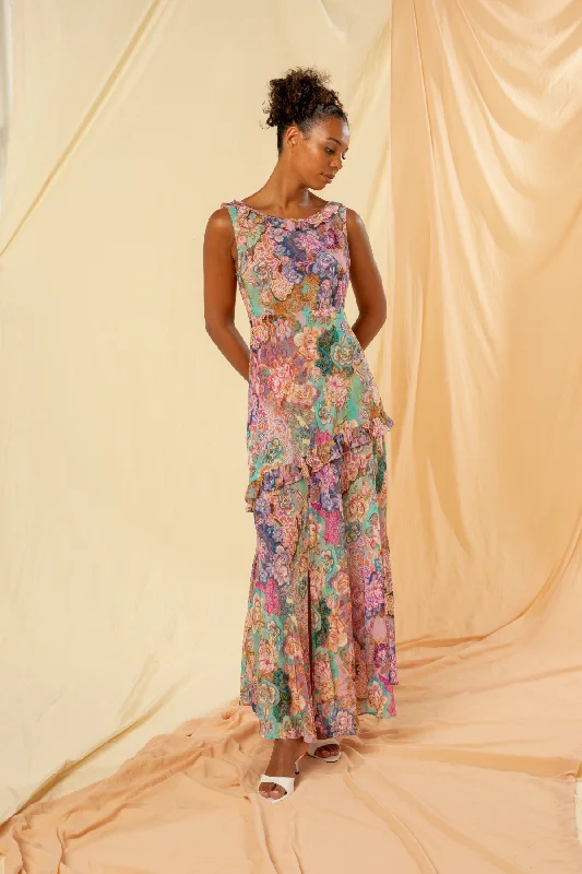 Miriam Sleeveless Maxi Dress Stylish Pleated A-Line Maxi Dress